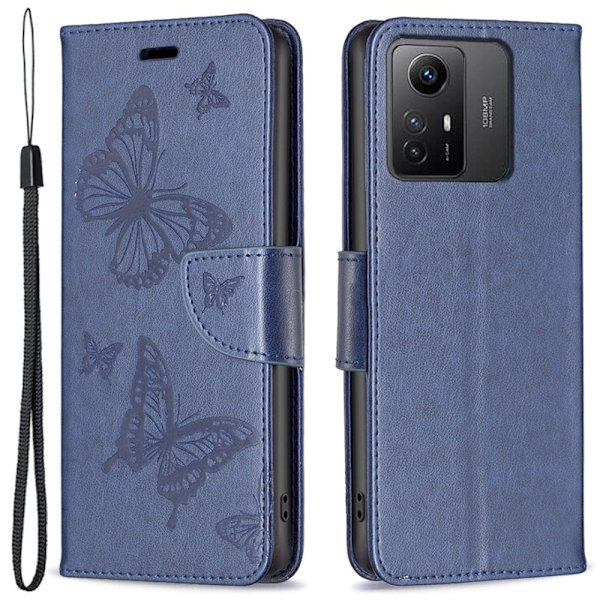 Butterfly Xiaomi Redmi Note 12s Flippetui - Blå Blue