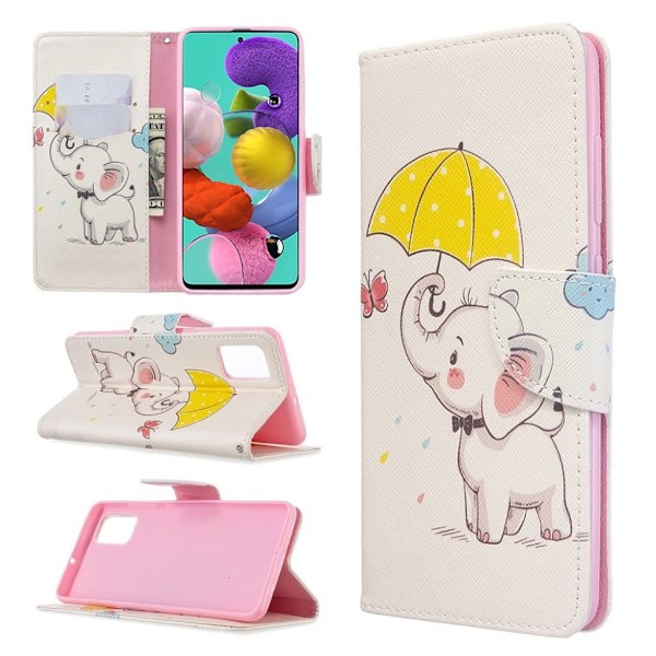 Wonderland Samsung Galaxy A51 etui – Sød Elefant Multicolor