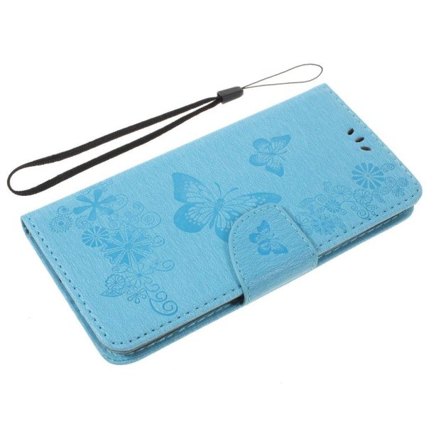 iPhone XS Max mobilfodral silikon konstläder stående plånbok - B Blå