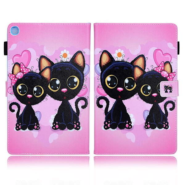 Samsung Galaxy Tab A7 10.4 (2020) bright  læder flip etui - sorte katte Black
