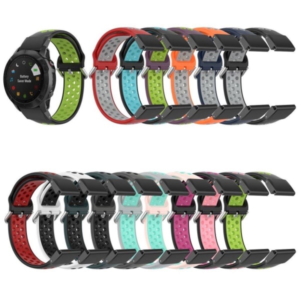 Urrem til Garmin-ur med to farver - Sort / Fluorescerende Grøn Green