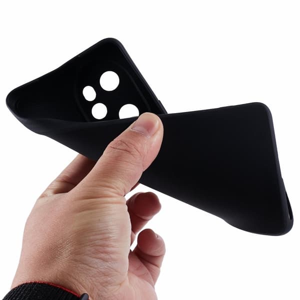 Mikrofiberfôret deksel i mykt gummi for Honor 100 Pro - Svart Black