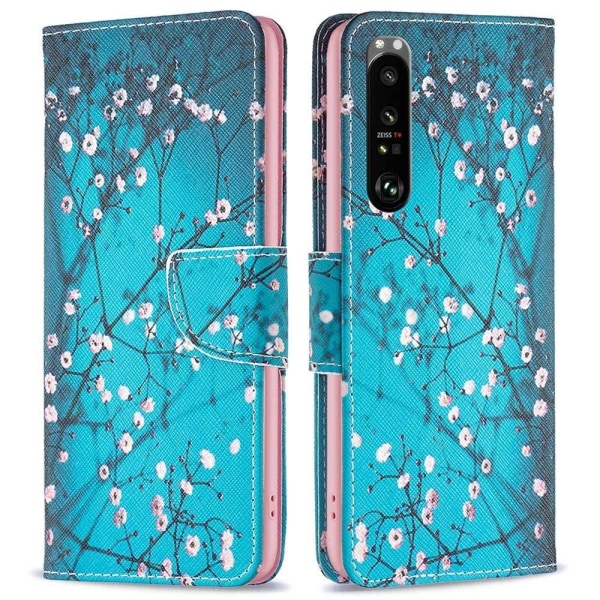 Wonderland Sony Xperia 1 III flip kuoret - Talvi Makea Blue