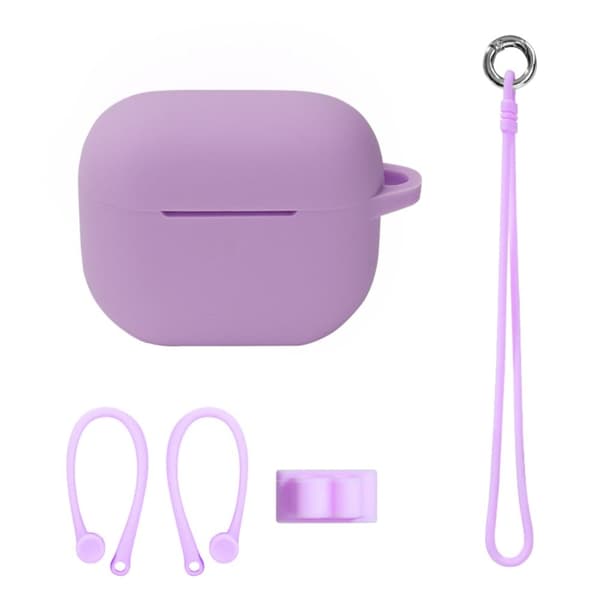 AirPods 3 silikoneopbevaringsetui med tilbehør - Lyselilla Purple