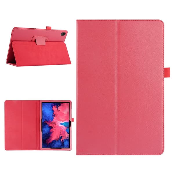 Lenovo Tab P11 läderfodral med litchi-textur - Ros Rosa
