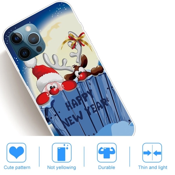 Julfodral till iPhone 14 Pro - Hemlig Tomte Och Ren Blå