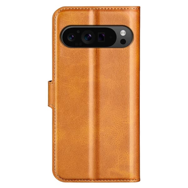 Hållbart konstläder Google Pixel 9 Pro XL fodral med plånbok - Gul Gul