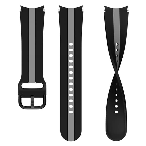 Cool silikoneurrem i linjedesign til Samsung Galaxy Watch 4 - Sort / Grå Black