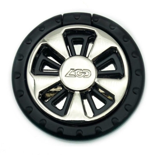 Universal tire rim style rotatable phone ring stand - Silver / B Silvergrå