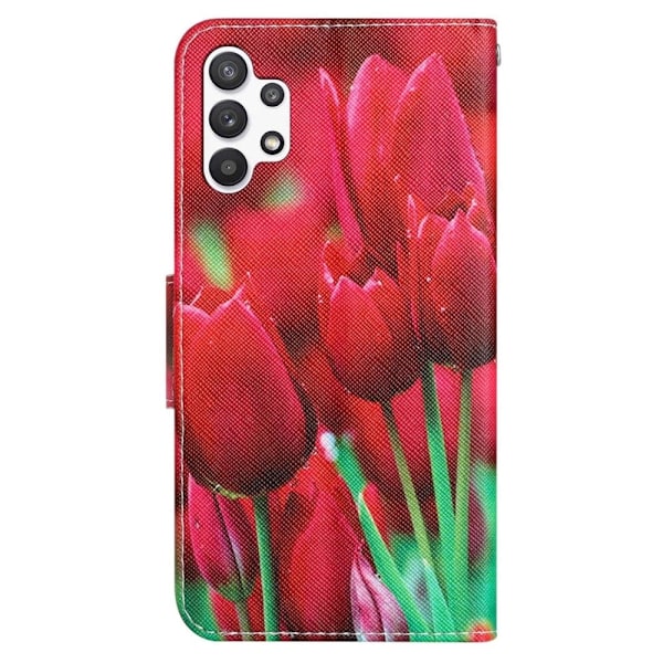 Wonderland Samsung Galaxy M32 5G / Samsung Galaxy A32 flip etui - Tulipan Red