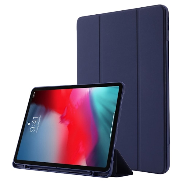 iPad Pro 12.9 (2022) / (2021) / (2020) kolminkertainen nahkakotelo - Tummansininen Blue