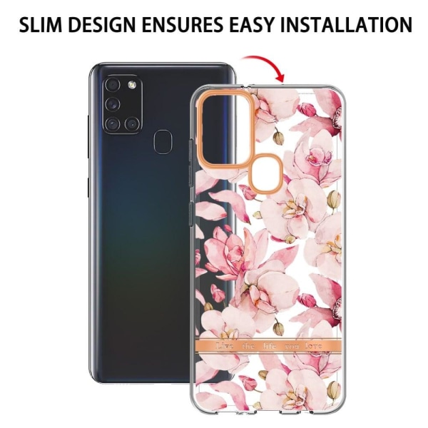 Erittäin ohut ja kestävä pehmeä kansi Samsung Galaxy A21s -puhelimelle - Vaaleanpunainen Gardenia Pink