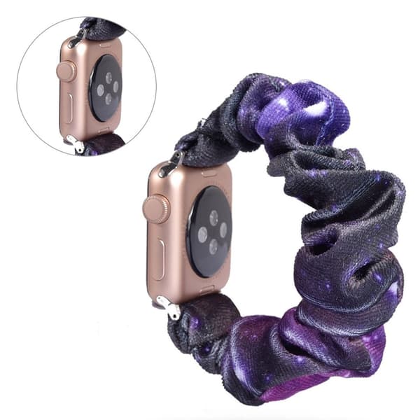 Apple Watch Series 5 44mm mönster trasa klockarmband - Galaxy multifärg