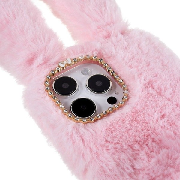 Fluffy Rabbit iPhone 14 Pro Max skal - Rosa Rosa