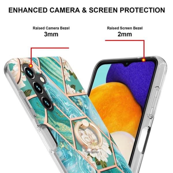 Marmormotiv Samsung Galaxy A13 5G skal - Blå Blommor Blå