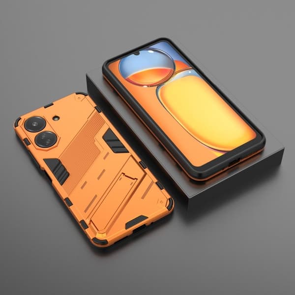 Støtsikkert hybriddeksel med et moderne preg for Xiaomi Redmi 13C / Xiaomi Poco C65 - Orange Orange