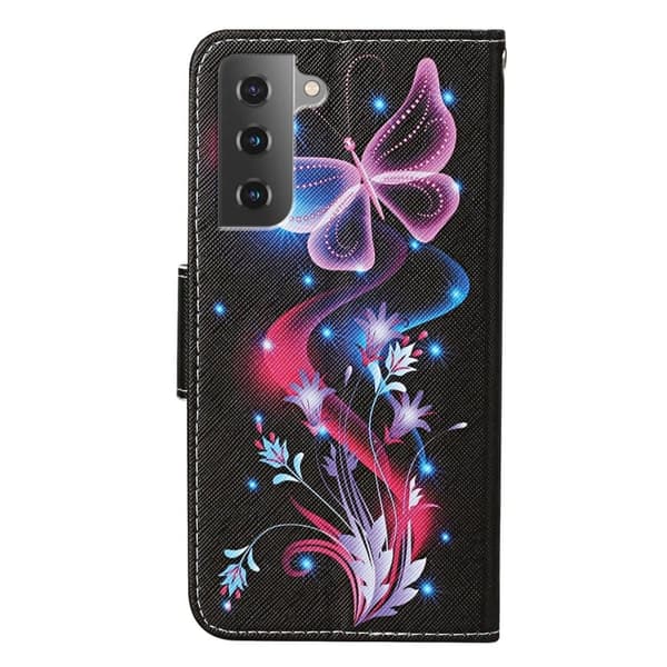 Wonderland Samsung Galaxy S23 Plus Flippetui - Fluorescent Sommerfugler Multicolor