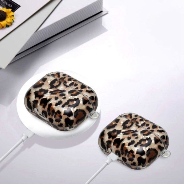 AirPods 3 pattern printing case with lanyard - Leopard Yellow