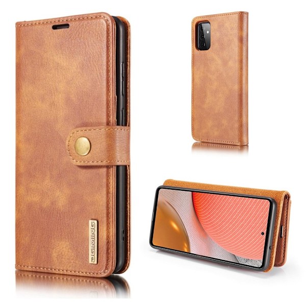 DG.MING Samsung Galaxy A72 5G 2-i-1 etui med pung - Brun Brown