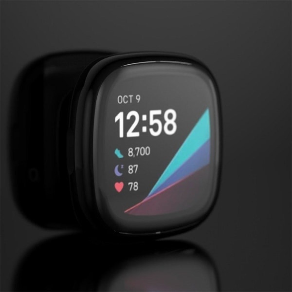 Fitbit Versa 3 / Sense holdbar enkel ramme - Sort Black