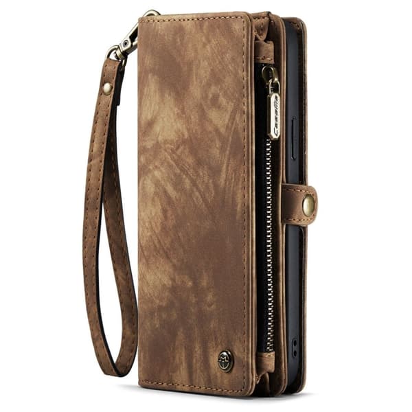 CaseMe iPhone 14 Pro Max Lommebok med Glidelås - Brun Brown