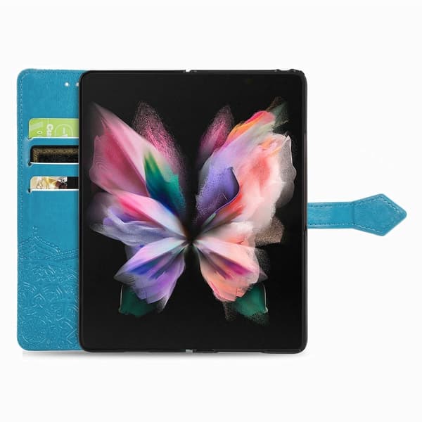 Mandala Samsung Galaxy Z Fold5 læderetui - Blå Blue