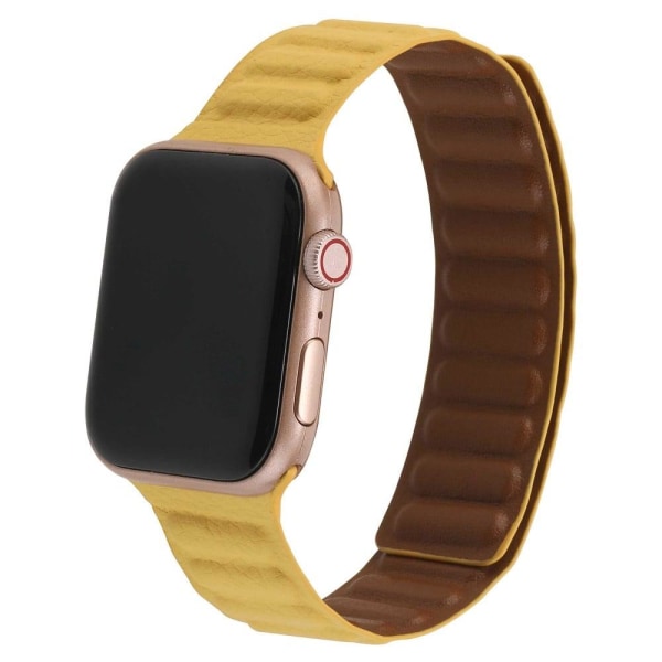 Apple Watch Series 8 (41mm) klockarmband i äkta läder - Gul Gul