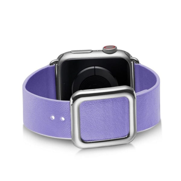 Apple Watch 40 mm klockarmband i mikrofiberläder + spänne i rostfritt stål - Lila Lila