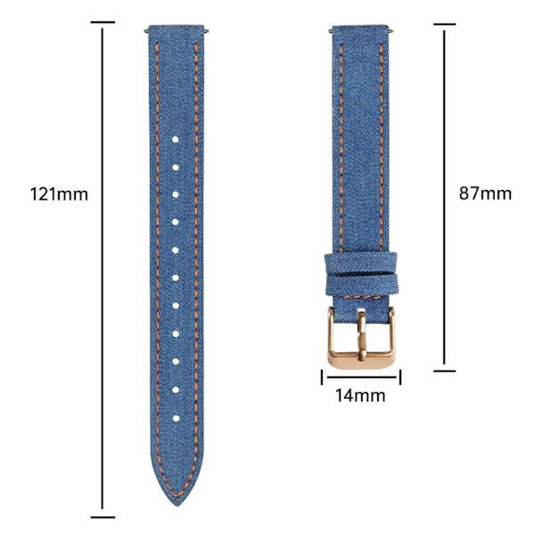 Garmin Lily 2 Linen Leather Watchrem Adjustable Watchrem Replacement - Mørkeblå Blue