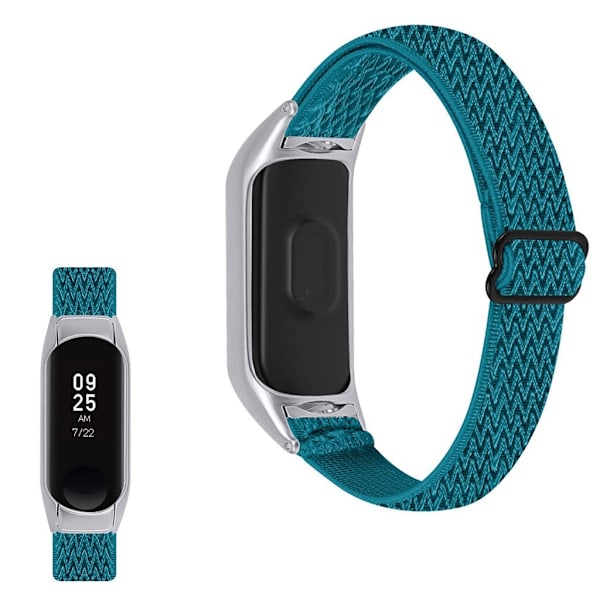 Xiaomi Mi Smart Band 4 / 3 nylon elastiskt klockarmband - Azurit Blå