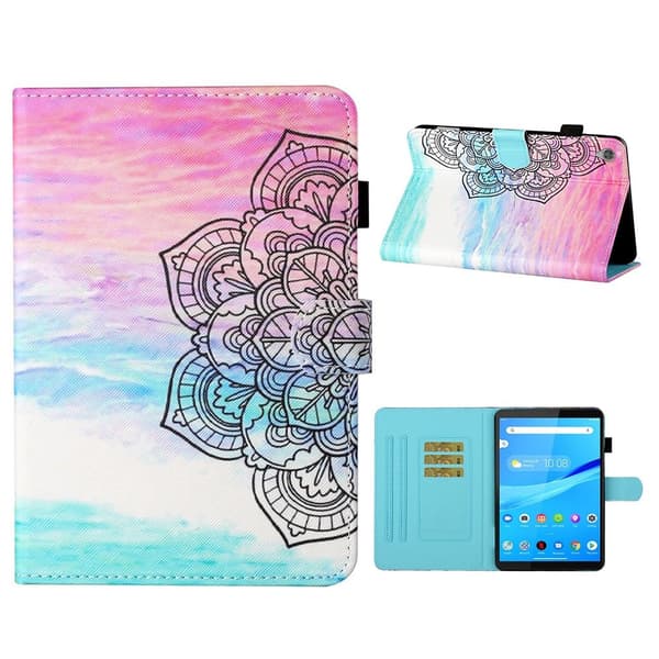 Lenovo Tab M10 HD Gen 2 mönstrat flipfodral i läder - Blomma multifärg