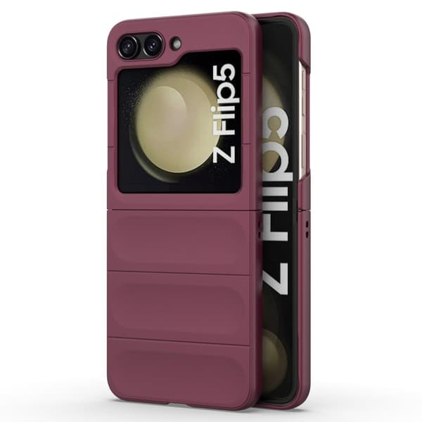 Mjukt greppformat Samsung Galaxy Z Flip5 skal - Vinröd Röd
