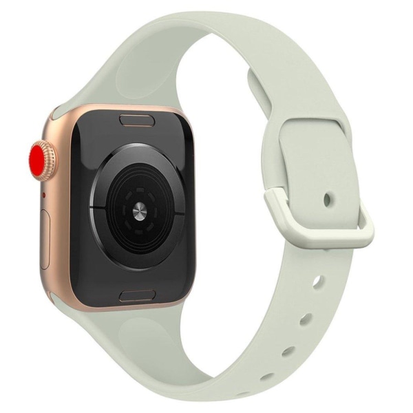 Apple Watch Series 5 40mm yksivärinen silikoninen kellonauha - Vaalean Harmaa Silver grey