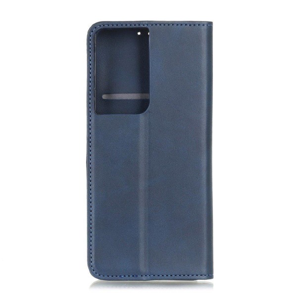 Wallet-style ægte Læder Flipcase til Samsung Galaxy S21 Ultra - Blå Blue