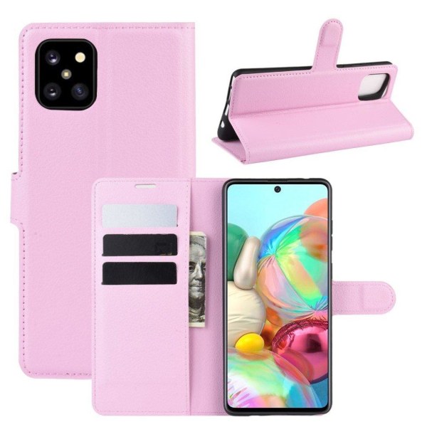 Classic Samsung Galaxy Note 10 Lite flip kuoret - Pinkki Pink