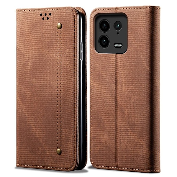 Jeans Xiaomi 13 Pro Flip Etui - Kaffe Brown