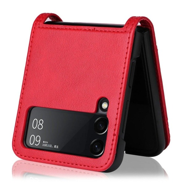 Bofink Vintage läder Samsung Galaxy Z Flip3 5G fodral - Röd Röd