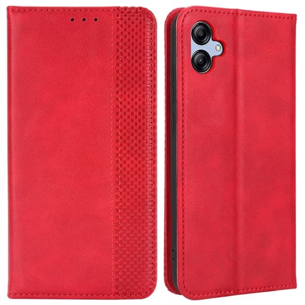 Bofink Vintage Samsung Galaxy A04e Nahkakotelo - Punainen Red