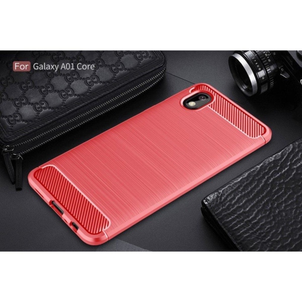 Carbon Flex Samsung Galaxy A01 Core skal - Röd Röd