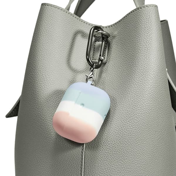 AirPods 3 regnbuefarget silikonetui med karabinkrok - Rosa / Blå Multicolor