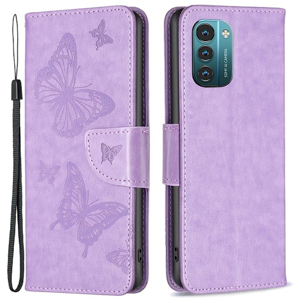 Butterfly Nokia G11 / Nokia G21 Læderetui - Lilla Purple
