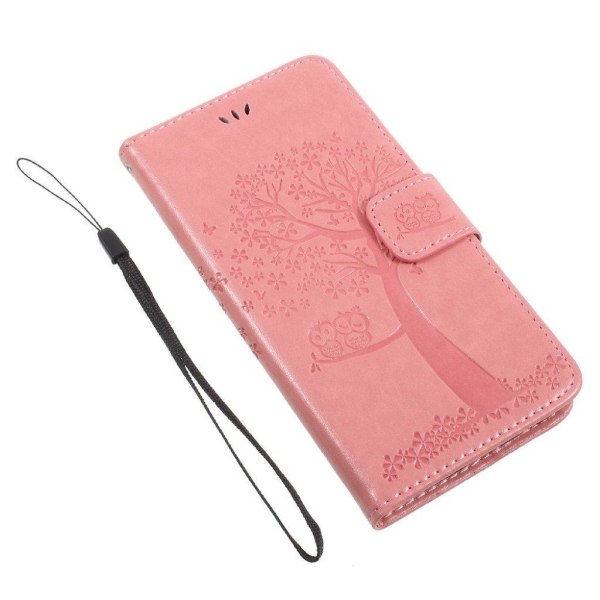 Samsung Galaxy J3 (2017)  Smuk læder etui med tryk - Pink Pink