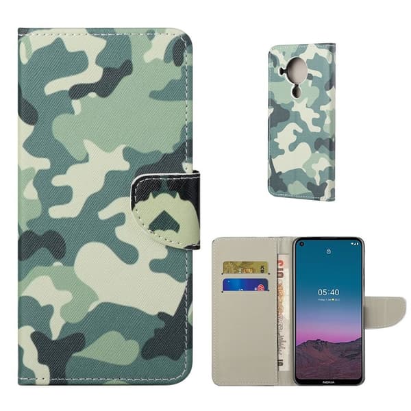 Wonderland Nokia 5.4 Flippetui - Camouflage Green