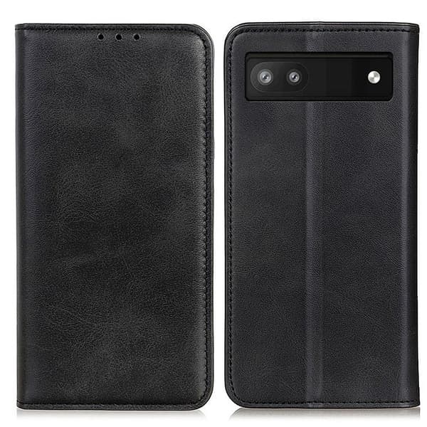 Äkta läder Google Pixel 6a fodral - Svart Svart