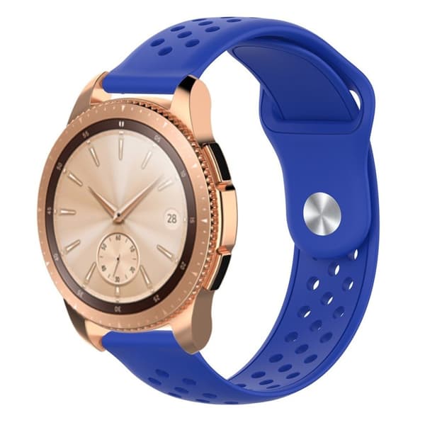20mm Samsung Galaxy Watch (42mm) silikone Urrem - Mørkeblå Blue