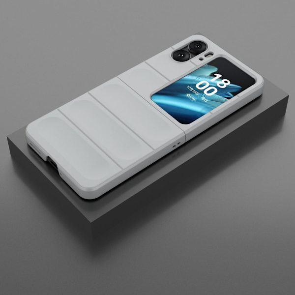 Blødt grebsformet Oppo Find N2 Flip cover - Lysegrå Silver grey