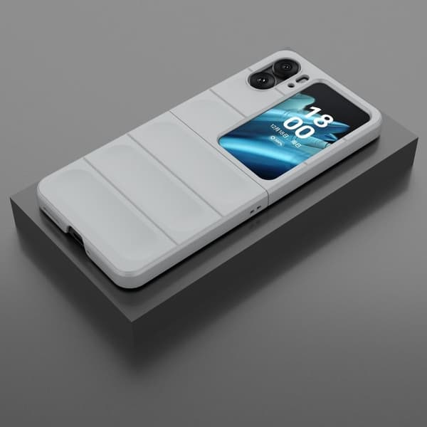 Deksel med mykt grep for Oppo Find N2 Flip - Lysegrå Silver grey