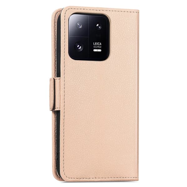 Glatt og tynt premium PU-skinnetui for Xiaomi 13 Pro - Khaki Brown