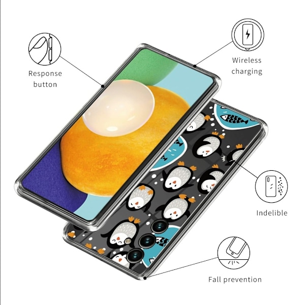 Deco Samsung Galaxy A54 Suojakotelo - Penguin Silver grey