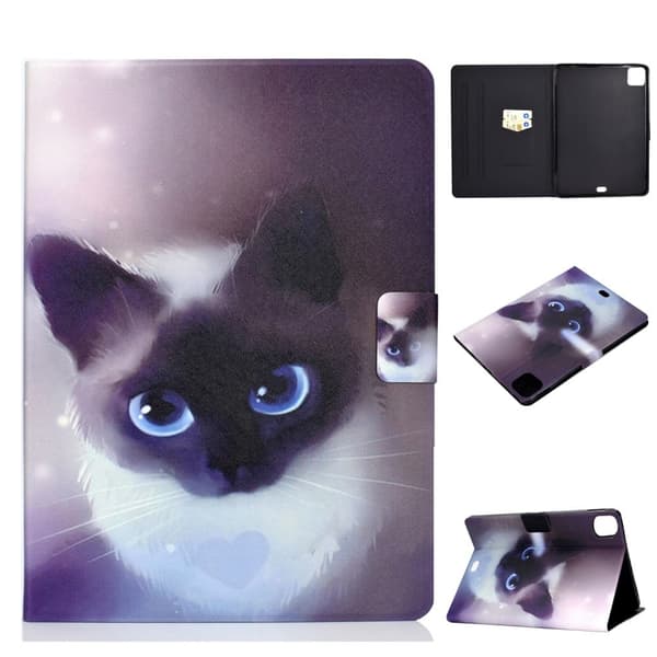 Mønstertryk Læder Stand Tablet Case iPad Pro 11-tommer (2021)/Air (2020)/Air (2022) - Kat Multicolor